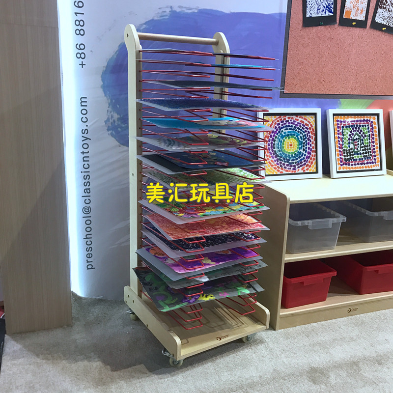 早教机构美术教室可移动30层晾画架儿童美术用品晾纸架画架晾干架