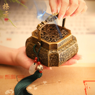 彷古大号纯铜木炭暖手炉古风取暖手炉家用国风手炉檀香薰香炉