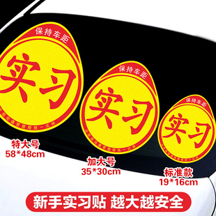 女司机新手加大版保持车距超大特大实习标志大号网红车贴创意贴纸