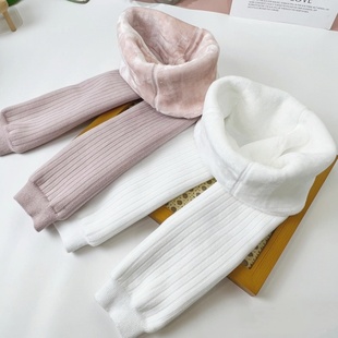 宝宝加绒打底裤 袜男女童一体绒纯棉保暖外穿 秋冬加厚婴幼儿大PP裤