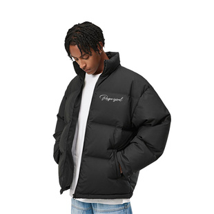 RASP美式 外套保暖宽松羽绒棉服外套 花体字潮牌宽松休闲立领情侣款