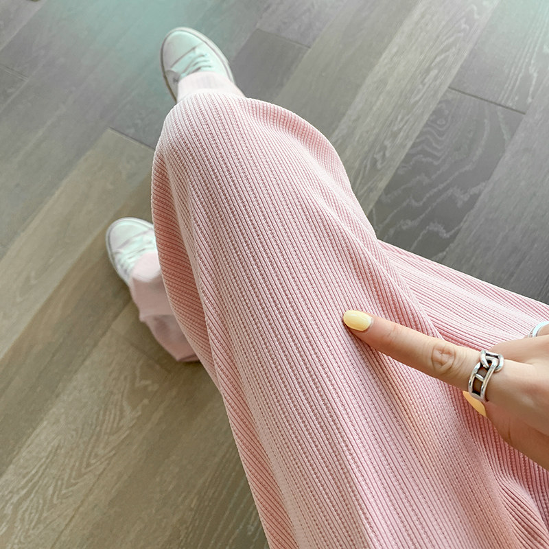 孕妇裤子夏季薄款外穿女阔腿裤垂感粉色瘦瘦裤高腰显瘦宽松直筒裤