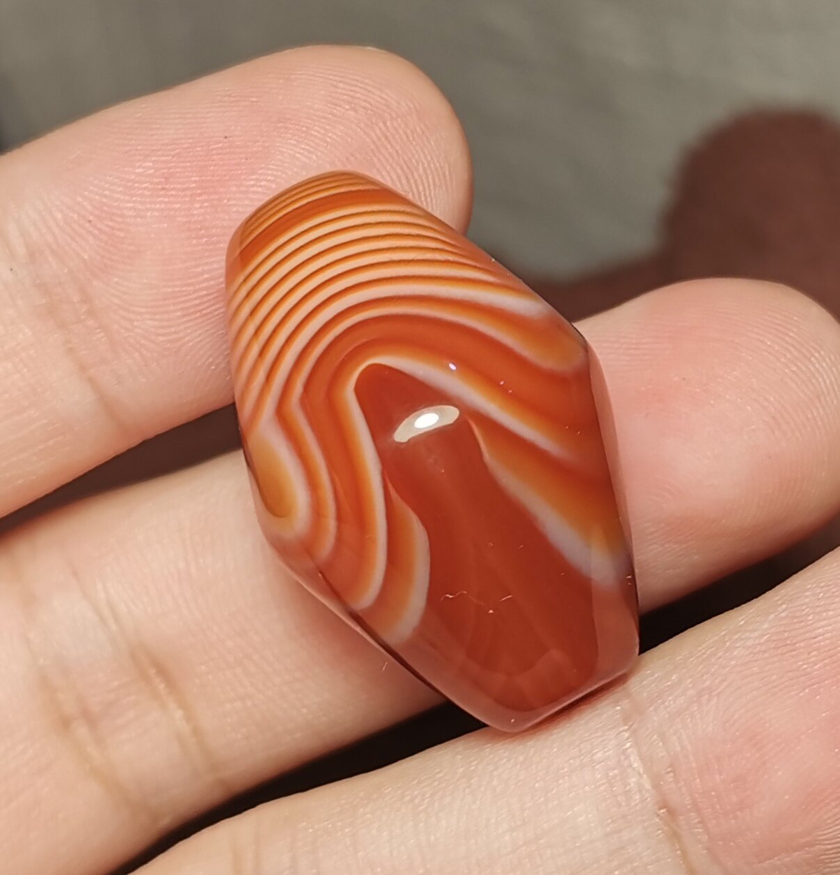 藏系文玩20*30mm红玉髓玛瑙缠丝佛珠一物一图锁骨链吊坠顶珠佩戴