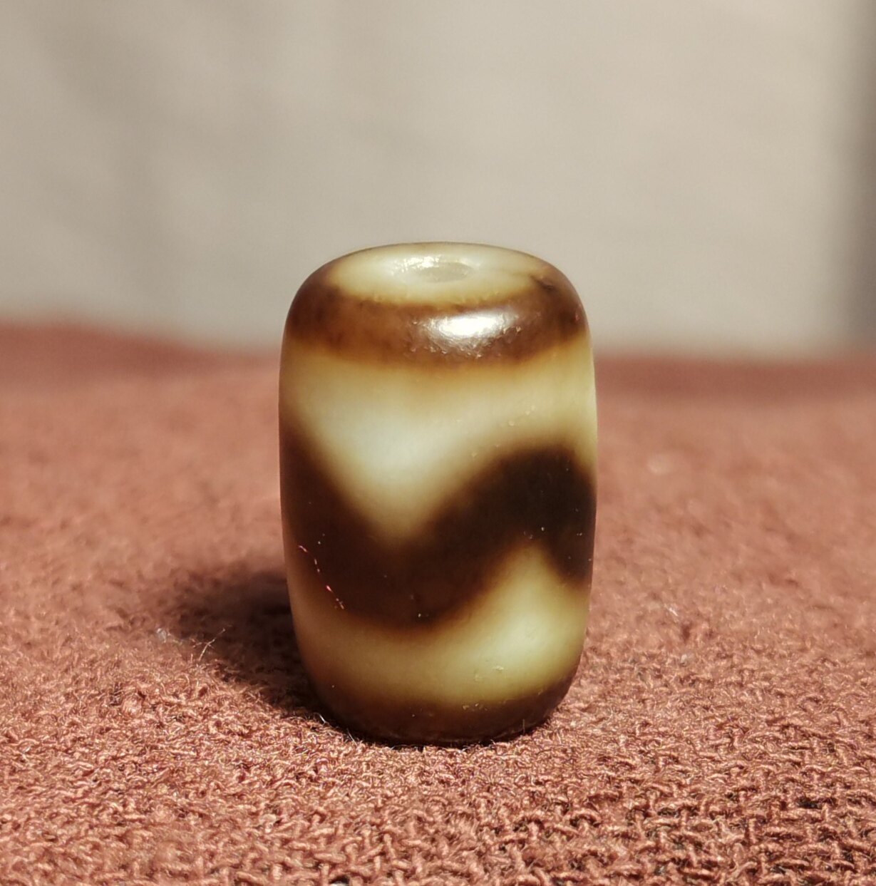 西藏文玩10.5*15.5mm小虎牙天珠手链手串饰品配饰佩珠隔珠腰珠款