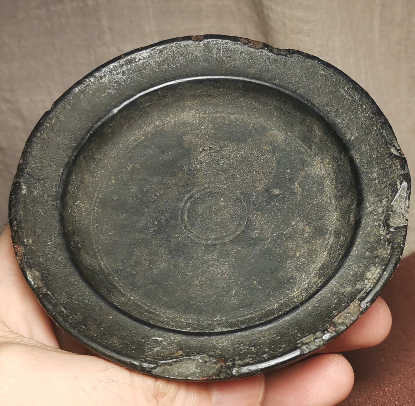 藏系文玩98mm木质老款式佛龛摆件供盘老磕碰老磨损一物一图摆件款