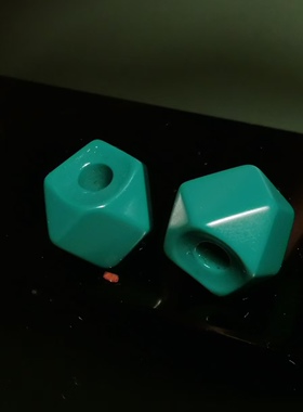 篮绿色料器树脂11mm手工款大压痕满工棱角珠锁骨链diy佩珠隔珠款