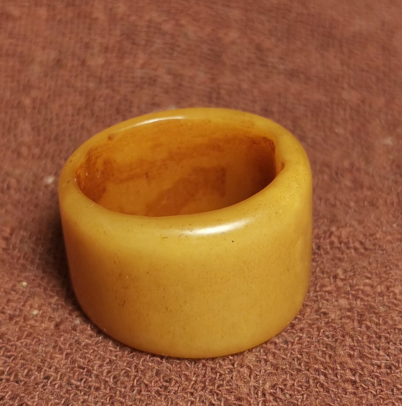 西藏文玩21-23.5mm灵骨包浆油润一物一图大孔道挂环跑圈跑环饰品