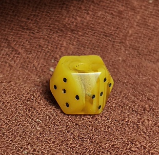 西藏元素小咒点10mm透黄色料器大压痕佩珠隔珠百搭饰品diy配饰珠