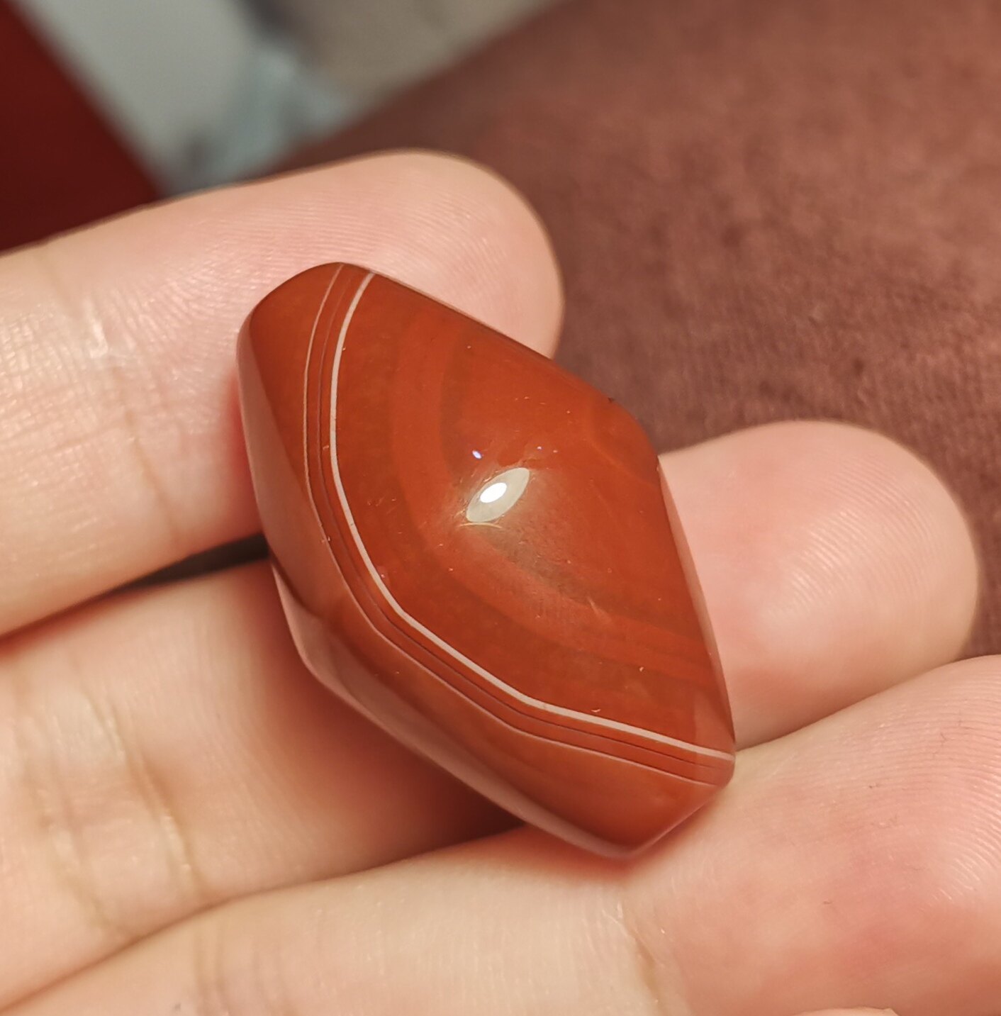 西藏文玩19.5*31mm星辰缠丝红玉髓玛瑙珠一物一图锁骨链吊坠顶珠