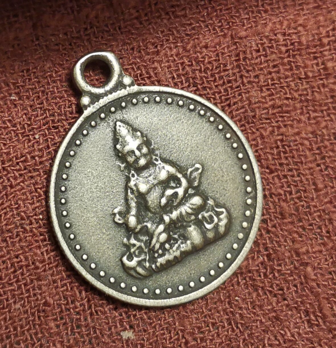 西藏文玩23mm白铜黄财神十字金刚杵图腾百搭饰品配饰挂件随身佩戴