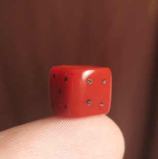 10mm骰子红蜡色料器顶珠腰珠色子吉祥天母骰子隔珠散珠咒点diy款