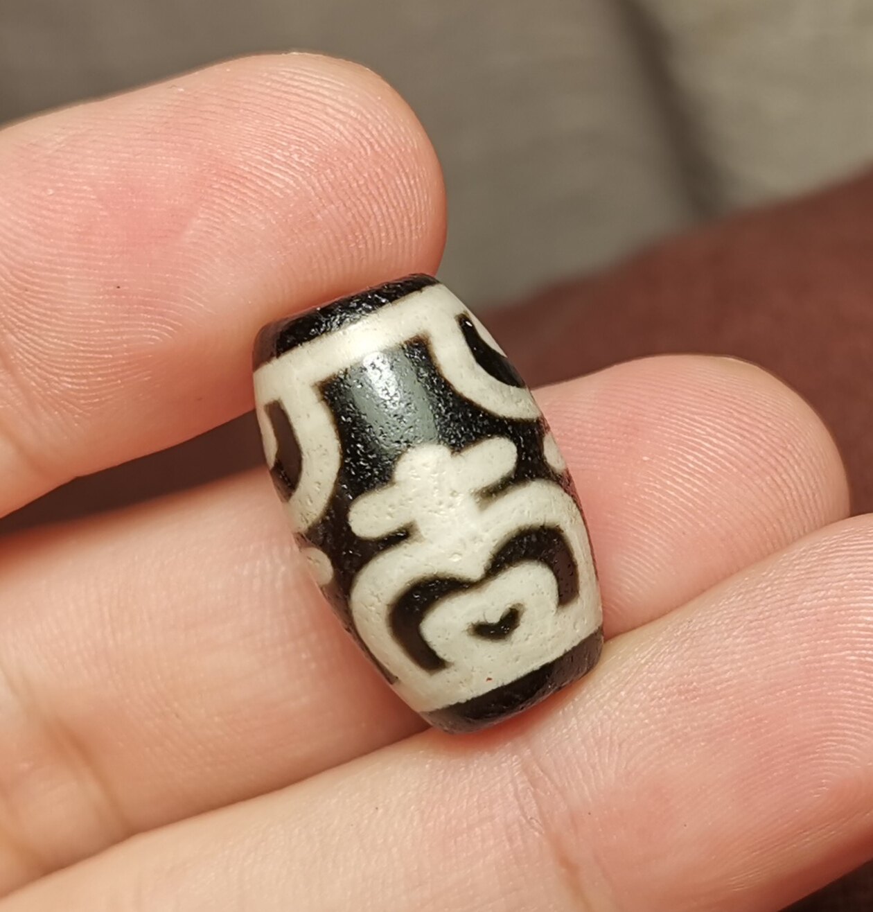 藏系文玩13*21mm宝瓶天珠一物一图老款式老磨损佩戴痕迹吊坠顶珠