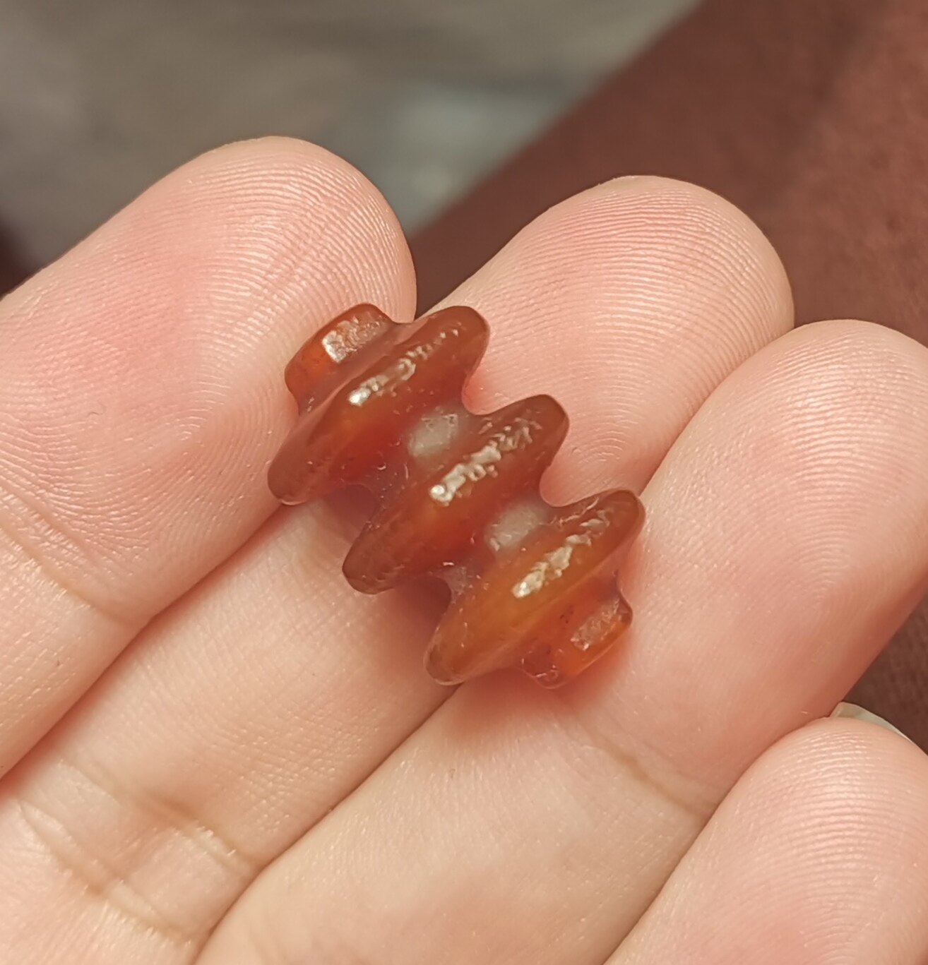 西藏文玩13*21mm红玉髓玛瑙珠塔程佛珠老款式百搭饰品配饰佩珠diy