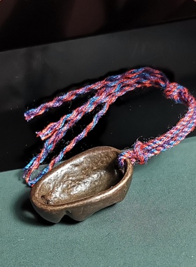 藏式手工做旧黑皮壳托巴碗摆件挂件测挂尸陀林阿呆小吊坠diy配件