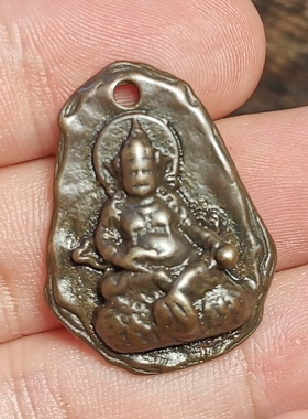 藏式文玩小元素牌天铁托甲利马铜黄财神吊坠挂件测挂随身佩戴礼品