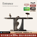 诚骏现代轻奢岩板玄关桌走廊过道柜意式 极简天然奢石微晶石玄关台