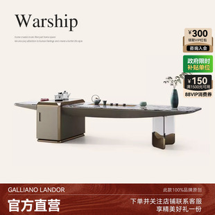 诚骏高端大理石茶桌别墅家用设计师新款高档天然奢石现代轻奢茶台