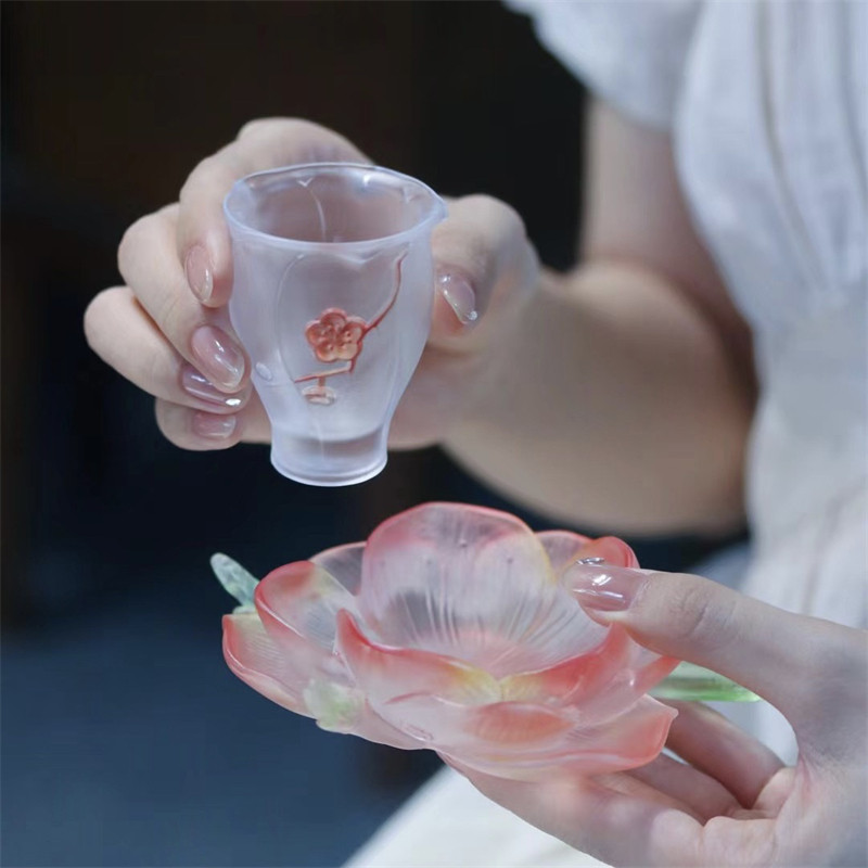 心缘堂十二花神杯垫茶托家用琉璃高端功夫茶具配件隔热防烫香插盘图片