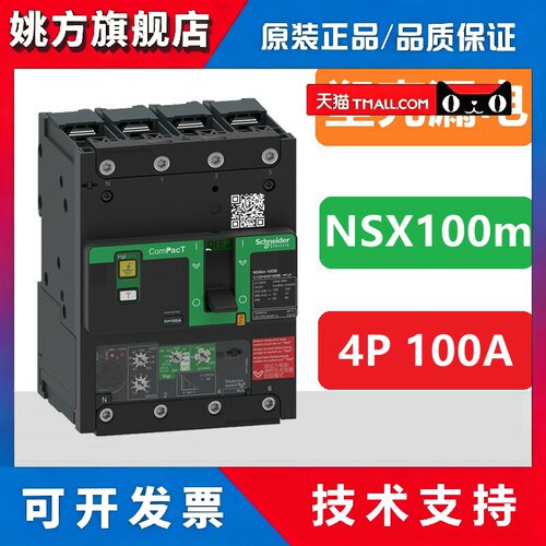 C11N44V100BZ 施耐德 NSXm 塑壳漏电断路器 NSX100m N 4P 100A