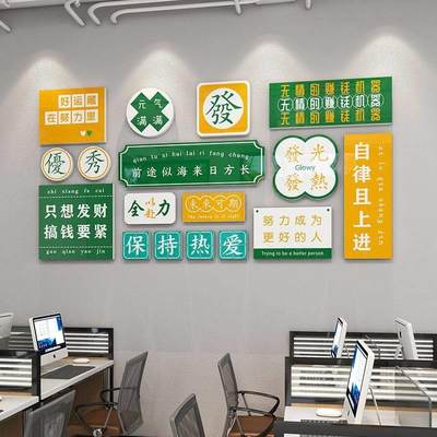 创意励志墙贴画公司企业员工办公室教室文化墙面布置装饰激励标语