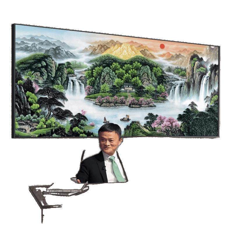 客厅山水画办公室字画装饰画旭日东升挂画风景画背景墙壁画聚宝盆,家居饰品,现代装饰画,淘宝优惠券,粉丝福利购,淘宝优惠卷