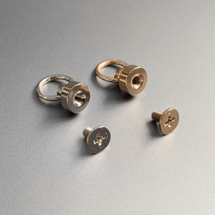 手工diy五金配件和尚头银色浅金色带环奶嘴钉金属挂扣包包配件