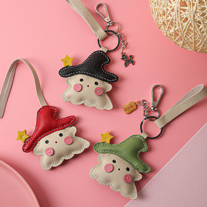 裁鱼手工节日礼物diy材料包头层羊皮真皮自制小精灵可爱包钥匙链,居家布艺,缝纫DIY材料套装,淘宝优惠券,粉丝福利购,淘宝优惠卷