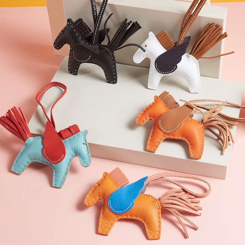 裁鱼手工diy材料包小马挂件真皮头层羊皮飞马钥匙扣挂饰自制礼物