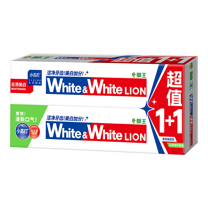 狮王LION小苏打美白牙膏2支装