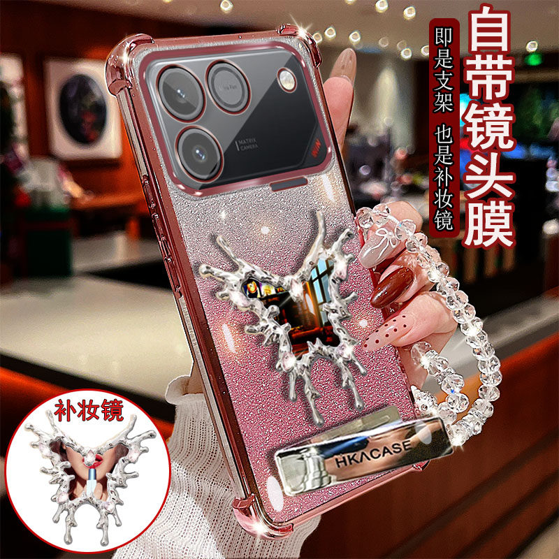 适用荣耀WIN RT手机壳透明四角防撞气囊防摔镜头膜全包边保护套女款带魔镜支架镜子新品奢华网红时尚潮流