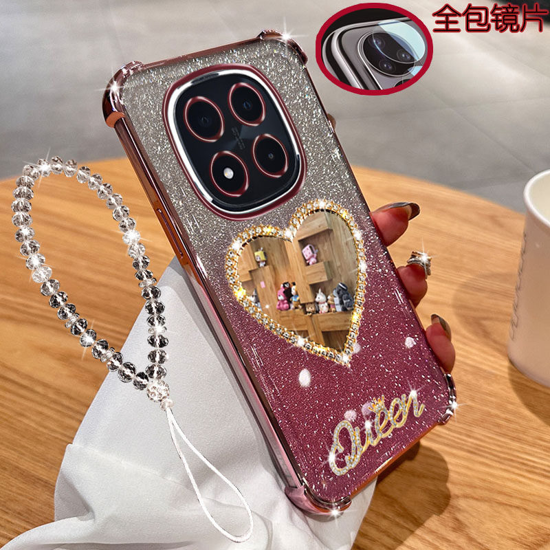 红米note14pro手机壳气囊爱心镜