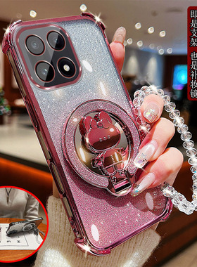 适用一加15手机壳PLK110透明四角防撞气囊防摔镜头膜全包边保护套女款迷你小兔子支架化妆镜子奢华网红