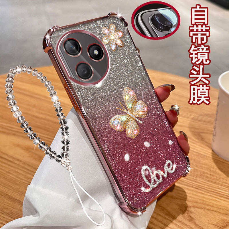 荣耀x50i+手机壳蝴蝶防摔镶钻