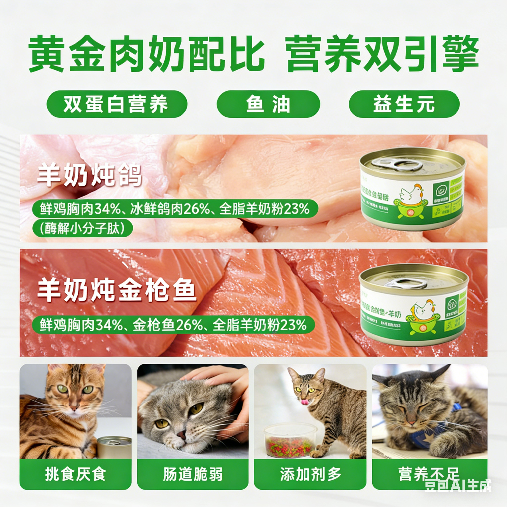 全价增肥发腮性价比猫罐头