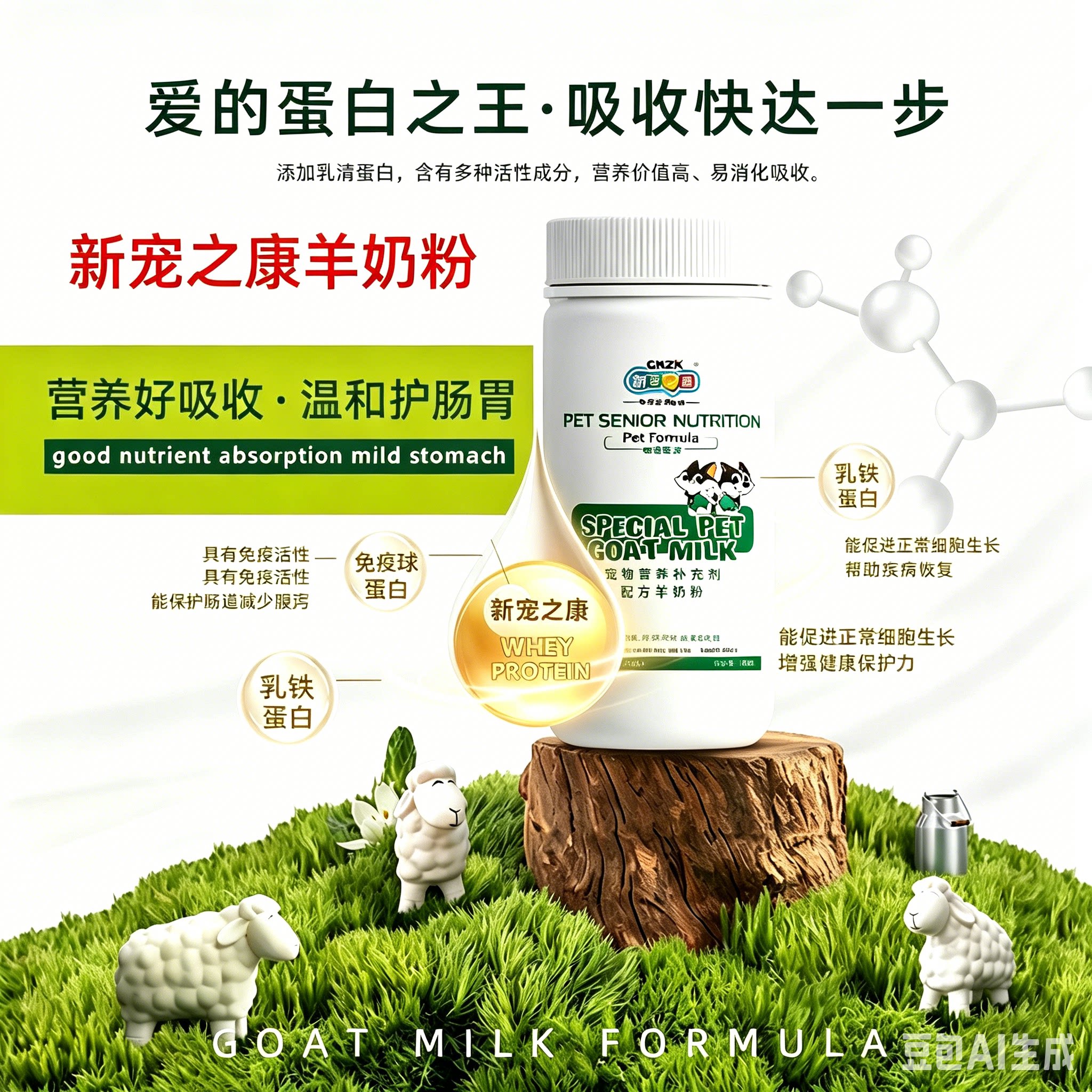 幼猫幼犬产后哺乳补钙营养羊奶粉