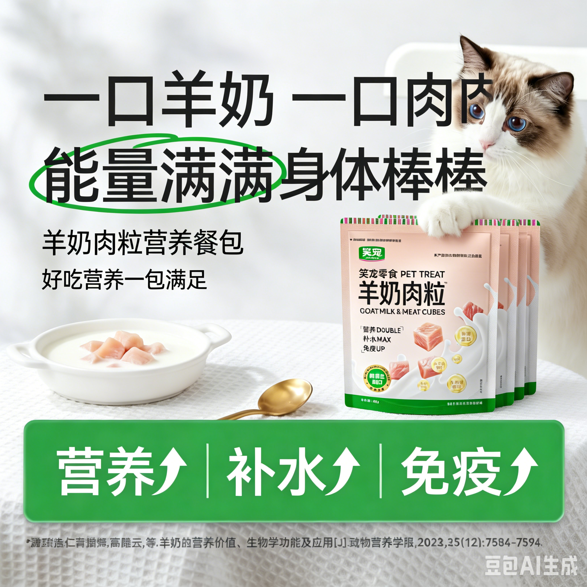 宠物成幼猫增肥补水羊奶肉粒包