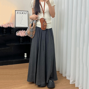 超宽松甩甩裤 遮胯显瘦休闲长裤 女春夏薄款 慵懒风深灰色大摆阔腿裤