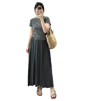 【赠送运费险】遮胯长裙a字裙