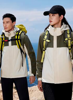 29555羽绒冲锋衣定制户外登山服耐磨防风可拆卸三合一两件套29666