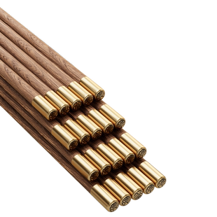 筷之语鸡翅木筷子家庭餐具家用防滑防烫霉实木油炸耐高温天然