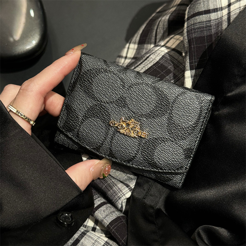 thumbnail for Classic presbyopia men's and women's ID card leather card holder multifunctional card holder card holder short mini small wallet