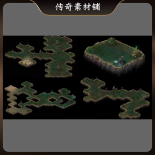 传奇地图素材 幽谷系列死灵树丛1-4层 独立地砖高清无缝封边