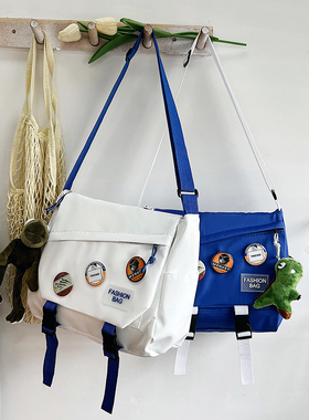 男女斜挎包潮牌ins工装风日系休闲男包大容量单肩包个性邮差包潮