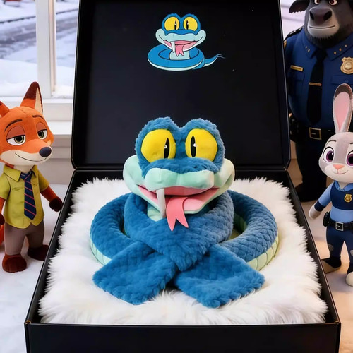 疯狂的动物城2围巾可爱动物盖瑞造型围脖毛绒保暖女冬季防寒围巾