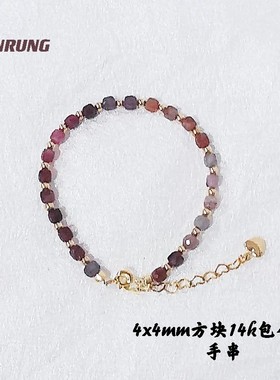 原创设计风方块切面金珠女士手串
