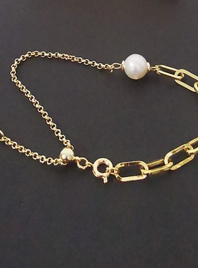 欧美风复古气质金属链条手链冷淡风手饰品小众设计百搭首饰