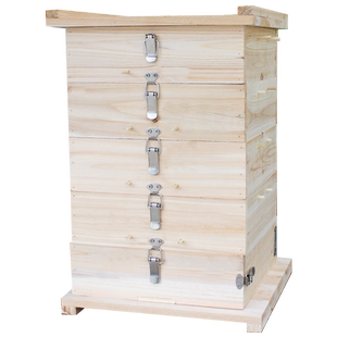 格子箱五层杉木蜂箱带观察窗中蜂土蜂全套批发蜜蜂专用加厚土蜂桶