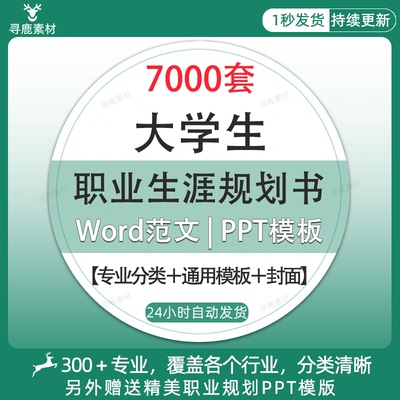 大学生职业生涯规划书ppt模板访谈就业求职工作计划发展word范文