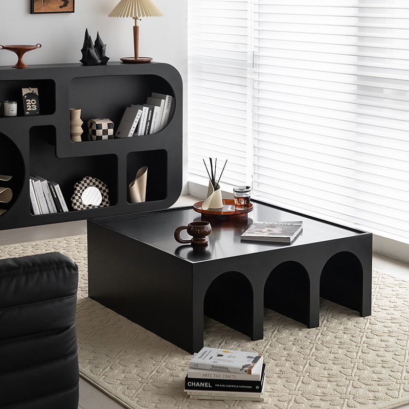 北欧黑色多功能茶几家用