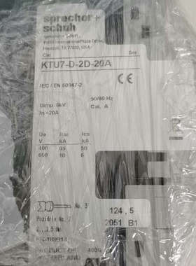 议价-Sprecher+Schuh KTU7-2D-20A 保护器